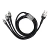 BLUE STAR pleteni kabal (kabl) 2.4A 3u1 USB A na Lightning / Micro USB / Type C TFK-DC-010 1.2 m crni