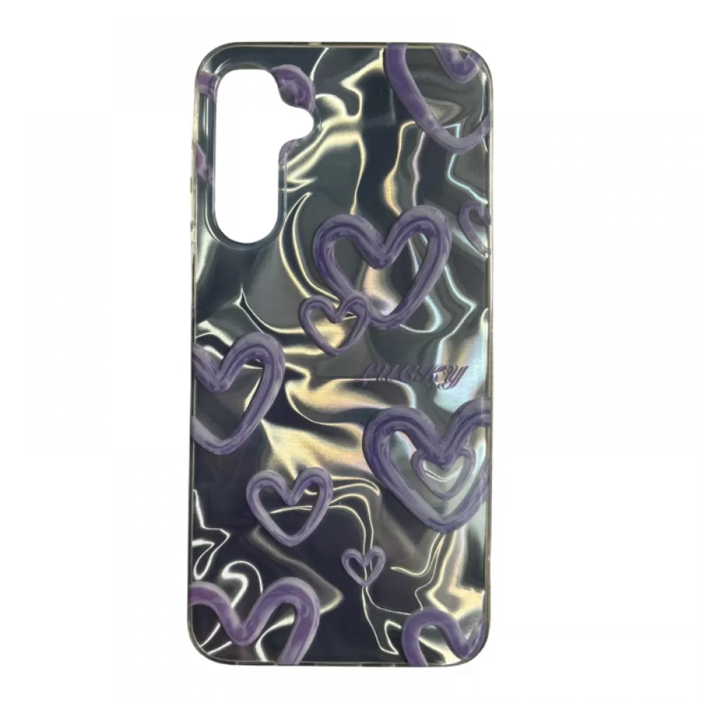 Futrola Holo Heart za Xiaomi Redmi 14C ljubicasta