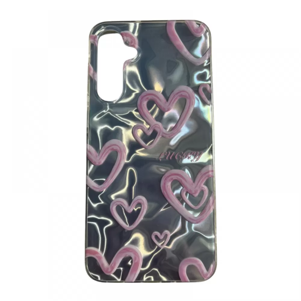 Futrola Holo Heart za iPhone 16 (6.1) roze