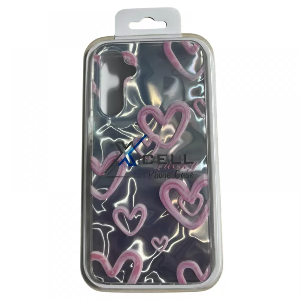 Futrola Holo Heart za iPhone 16 (6.1) roze
