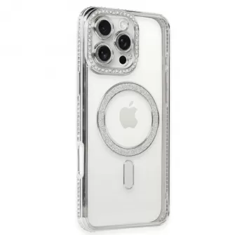 Futrola Shine Magsafe za Samsung Galaxy S25 Plus srebrna