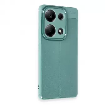 Silikonska futrola IMITACIJA KOZE NO4 za iPhone 16 Pro maslinasto zelena
