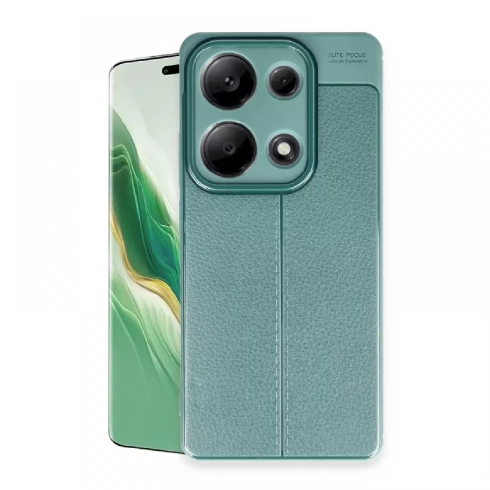 Silikonska futrola IMITACIJA KOZE NO4 za iPhone 16 Pro maslinasto zelena