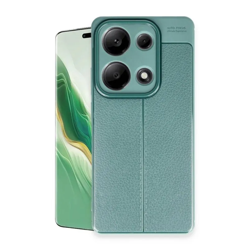 Silikonska futrola IMITACIJA KOZE NO4 za iPhone 16 Pro maslinasto zelena