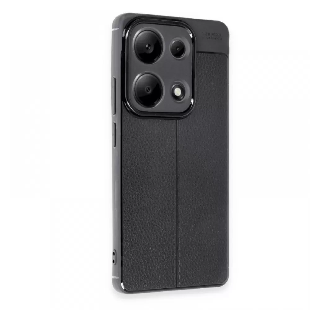 Silikonska futrola IMITACIJA KOZE NO4 za iPhone 16 Pro crna