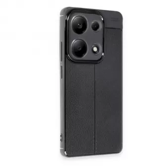 Silikonska futrola IMITACIJA KOZE NO4 za iPhone 16 Pro crna