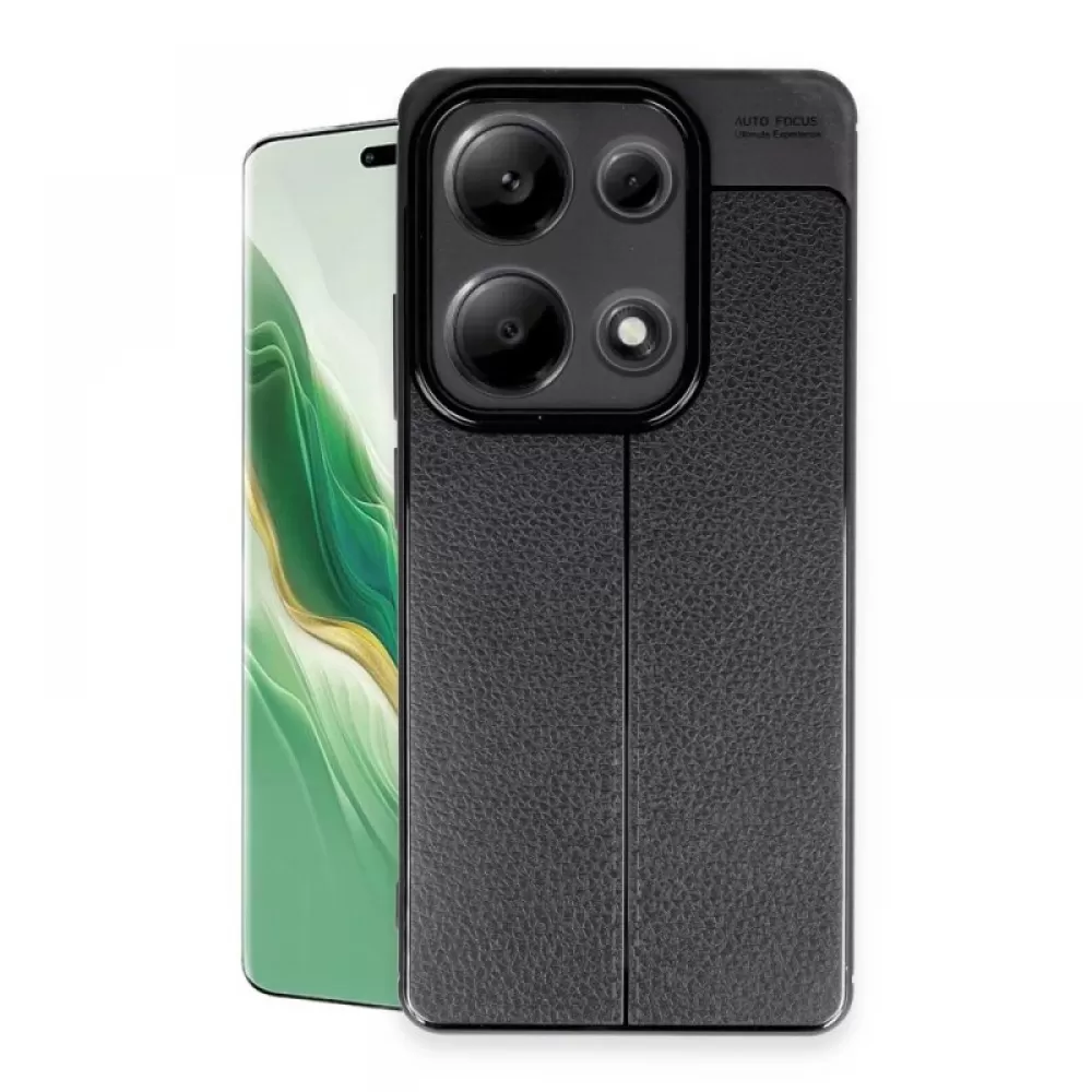 Silikonska futrola IMITACIJA KOZE NO4 za iPhone 16 Pro crna