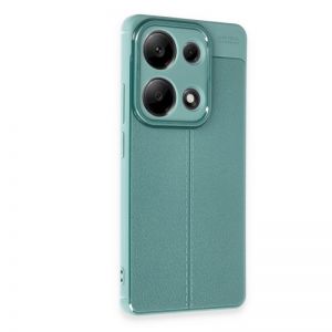 Silikonska futrola IMITACIJA KOZE NO4 za iPhone 16 Plus maslinasto zelena