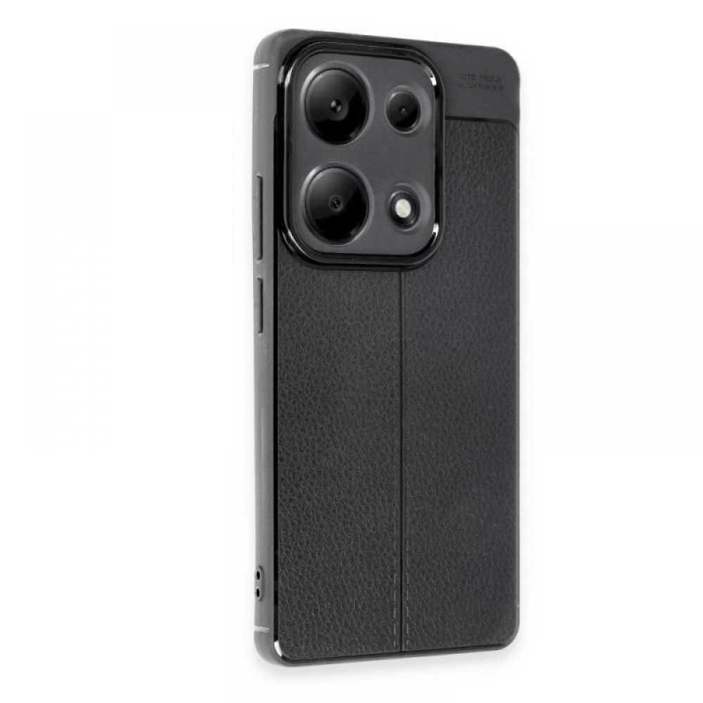 Silikonska futrola IMITACIJA KOZE NO4 za iPhone 16 Plus crna