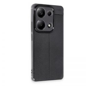 Silikonska futrola IMITACIJA KOZE NO4 za iPhone 16 Plus crna