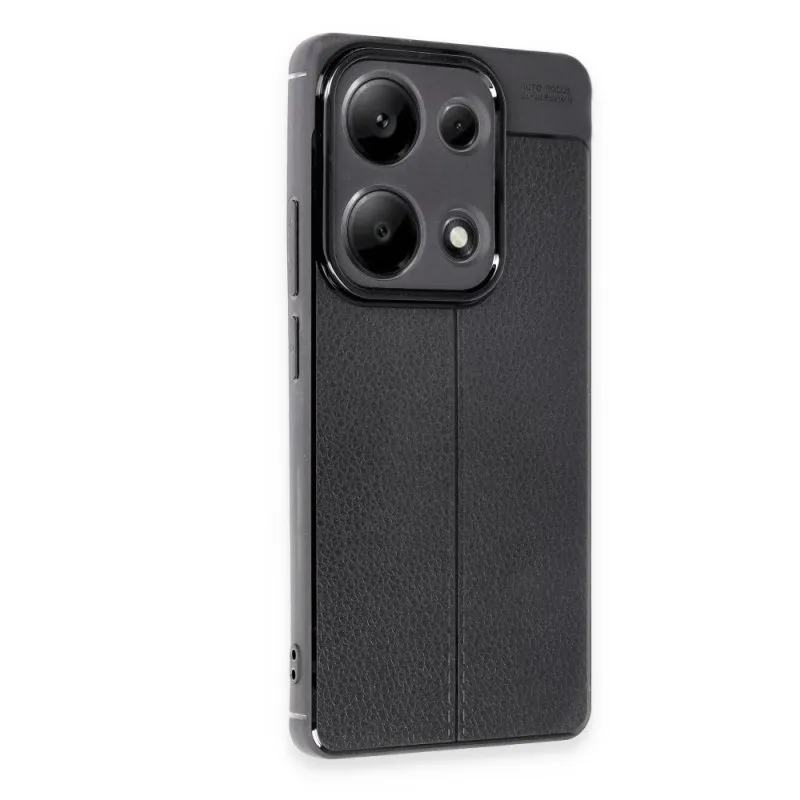 Silikonska futrola IMITACIJA KOZE NO4 za iPhone 16 Plus crna