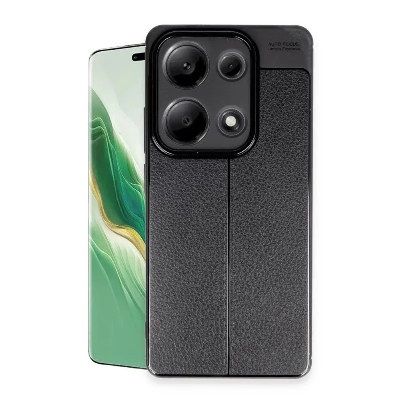 Silikonska futrola IMITACIJA KOZE NO4 za iPhone 16 Plus crna
