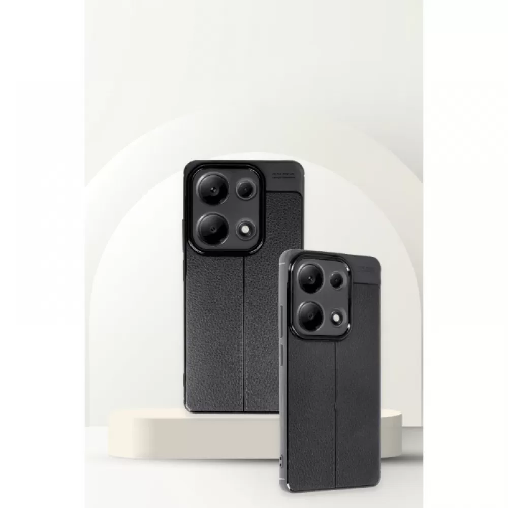 Silikonska futrola IMITACIJA KOZE NO4 za iPhone 16 Plus crna