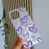 Futrola Holo Heart za iPhone 16 (6.1) ljubicasta