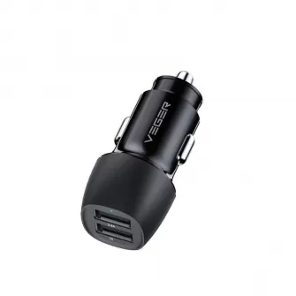 VEGER auto punjac 2 x USB A 3.4A 17W CC316-2A crni