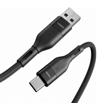 VEGER kabal (kabl) USB A na Type C PD 5A 100W AC03 1.2 m crni