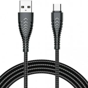 VEGER kabal (kabl) USB A na Type C 2.4A V104 1.2 m crni