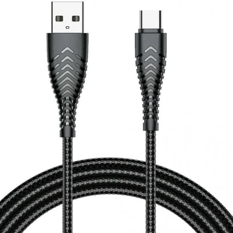 VEGER kabal (kabl) USB A na Type C 2.4A V104 1.2 m crni