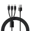 VEGER kabal (kabl) 3u1 USB A na Lightning / Type C / Micro USB 2A 12W V303 1.2 m crni