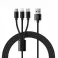 VEGER kabal (kabl) 3u1 USB A na Lightning / Type C / Micro USB 2A 12W V303 1.2 m crni