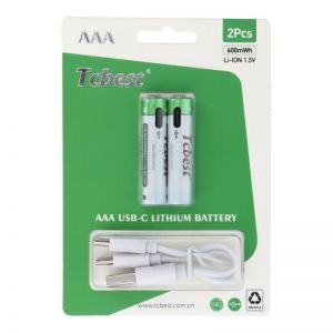 Punjiva baterija TCBEST R3 (AAA) 180 mAh sa soketom Type C + USB A kabal 2 x Type C (2 kom)