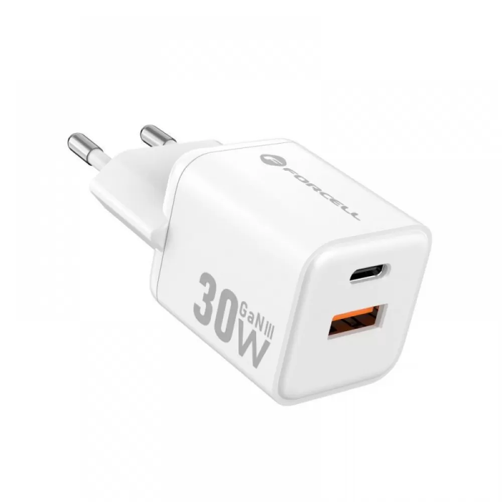 FORCELL F-ENERGY Mini GaN III VT-35 kucni punjac 1 x Type C + 1 x USB A. PD QC4.0 30W bela