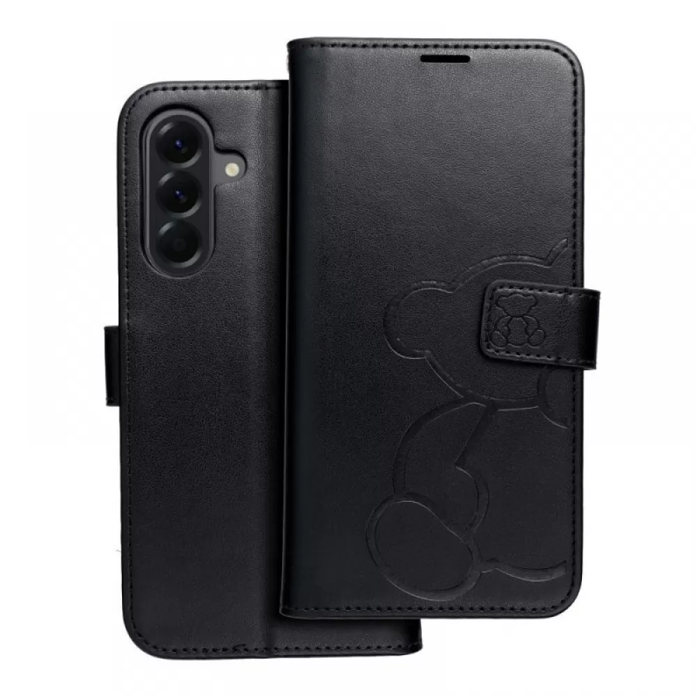 Futrola flip MEZZO BOOK za iPhone 16e (SE 4 2025) teddy bear crna