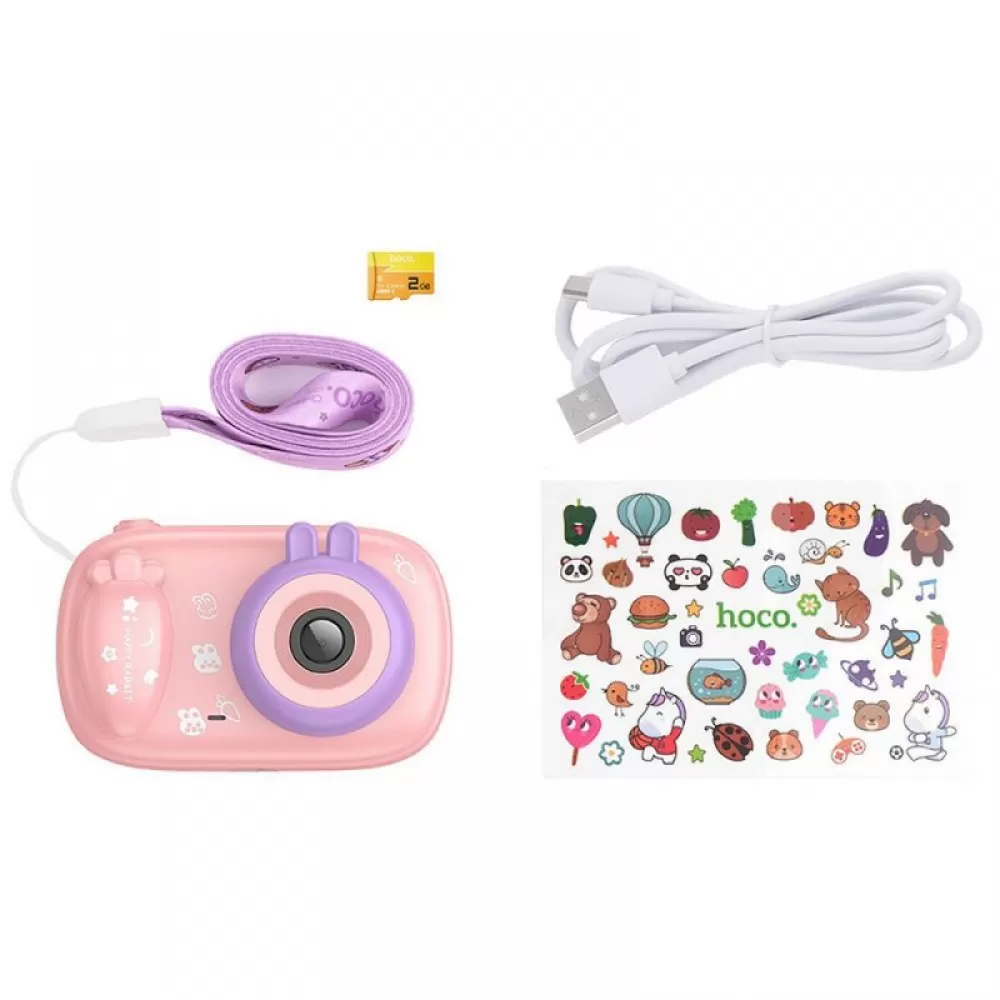 HOCO deciji fotoaparat sa selfi funkcijom DV205 roze