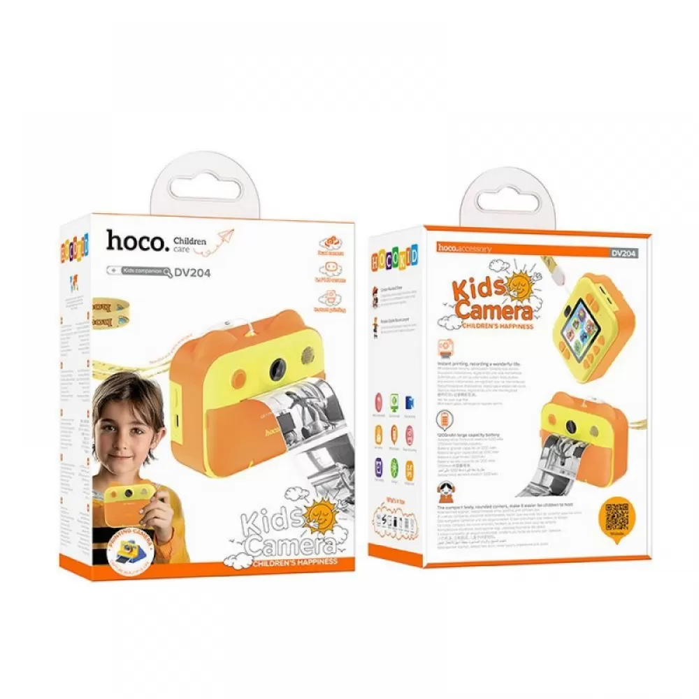 HOCO deciji fotoaparat sa stampacem i selfi funkcijom DV204 zuti