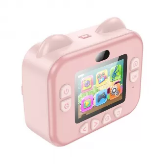 HOCO deciji fotoaparat sa stampacem i selfi funkcijom DV204 roze