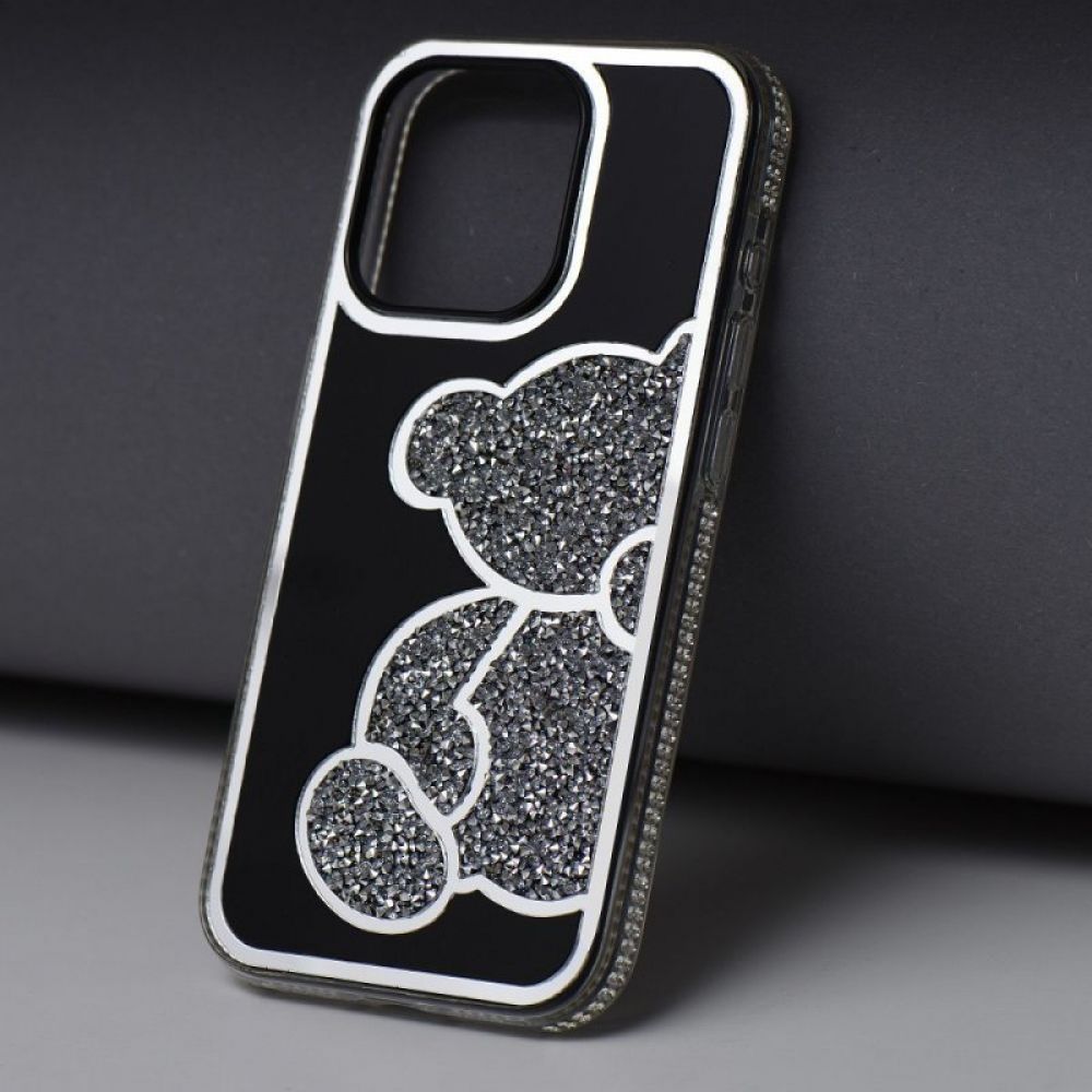Futrola TEDDY BEAR za iPhone 16e (SE 4 2025) srebrna
