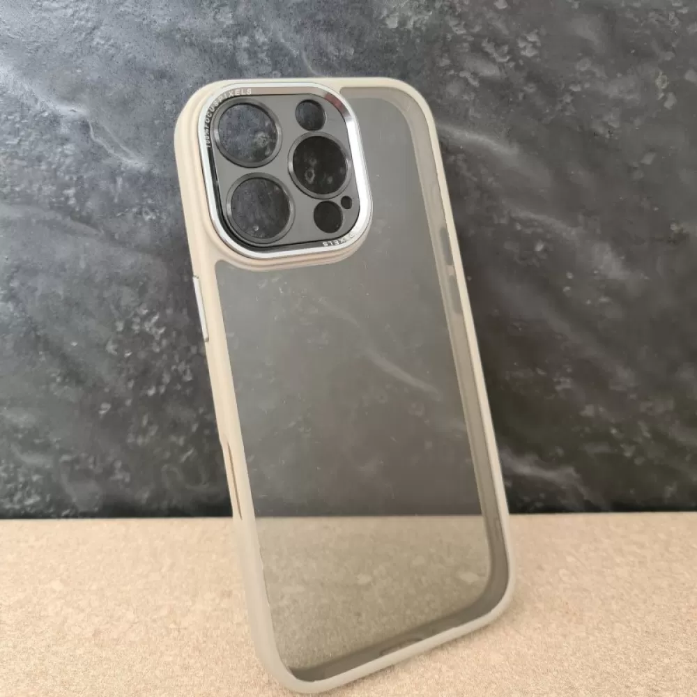 Futrola Clear Pvc sa zastitom za kameru za iPhone 16 Pro Max siva