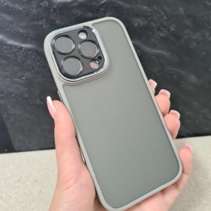Futrola Clear Pvc sa zastitom za kameru za iPhone 16 Plus siva