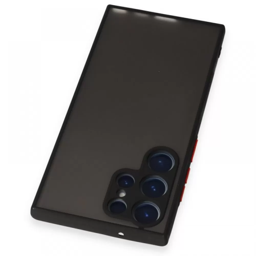 Futrola PVC MATTE sa dugmicima za Samsung S938 Galaxy S25 Ultra crna sa crvenim