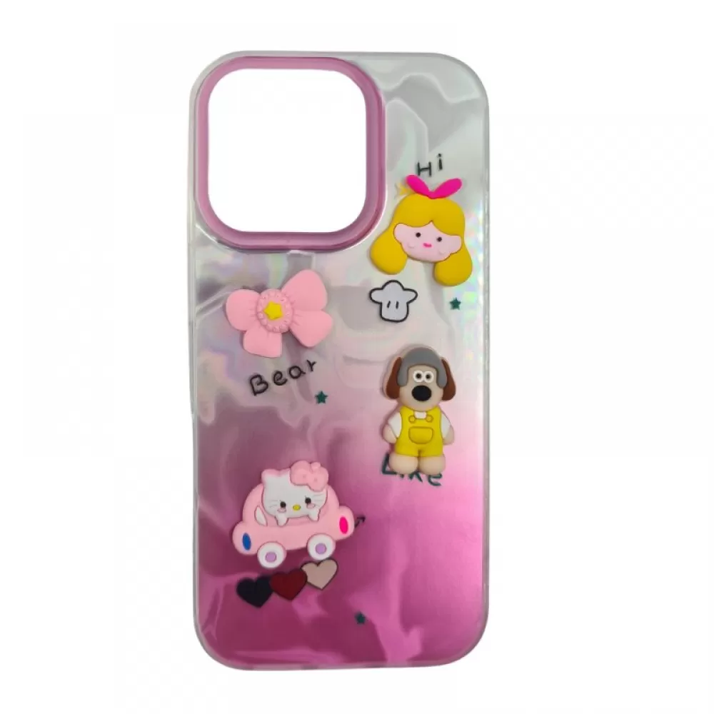 Futrola SEDEF 3D za iPhone 16 roze
