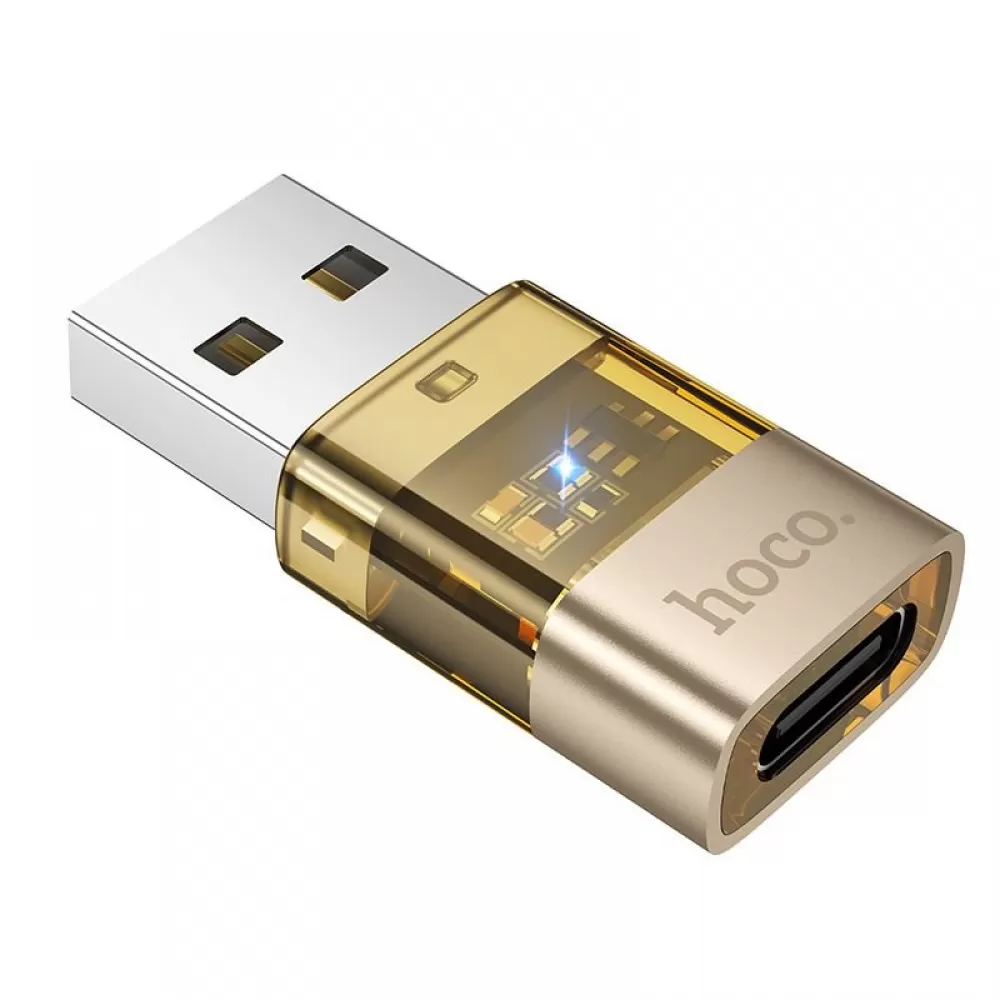HOCO adapter USB A (muski) → Type C (zenski) UA36C zlatni