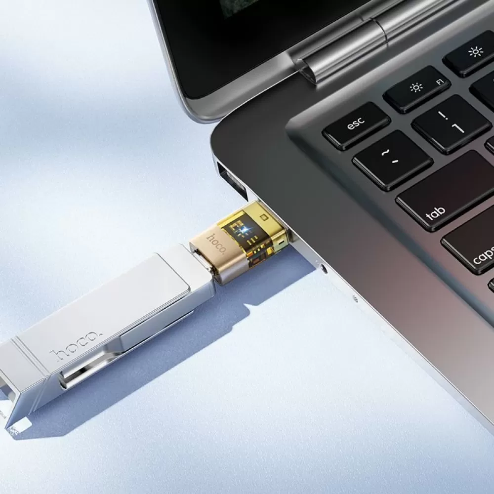 HOCO adapter USB A (muski) → Type C (zenski) UA36C zlatni