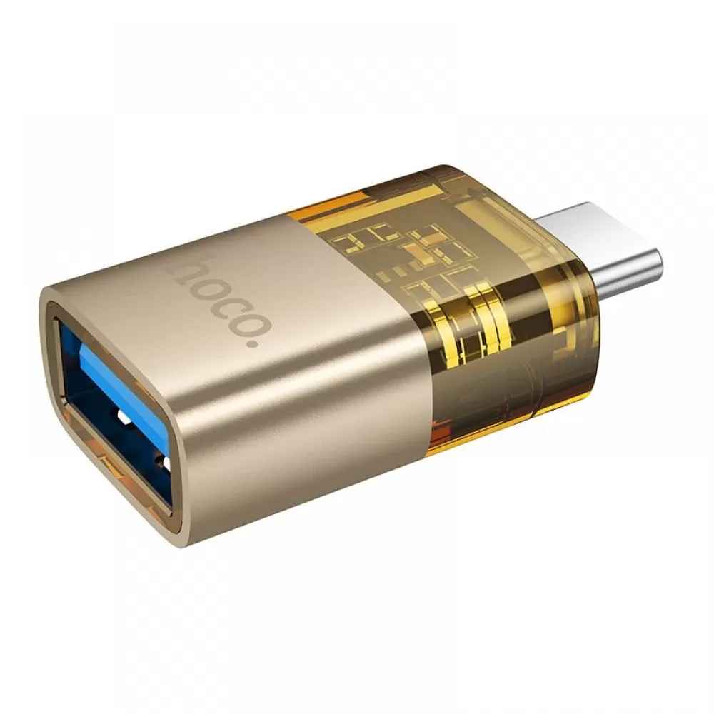 HOCO adapter OTG Type C (muski) → USB A (zenski) UA36B zlatni