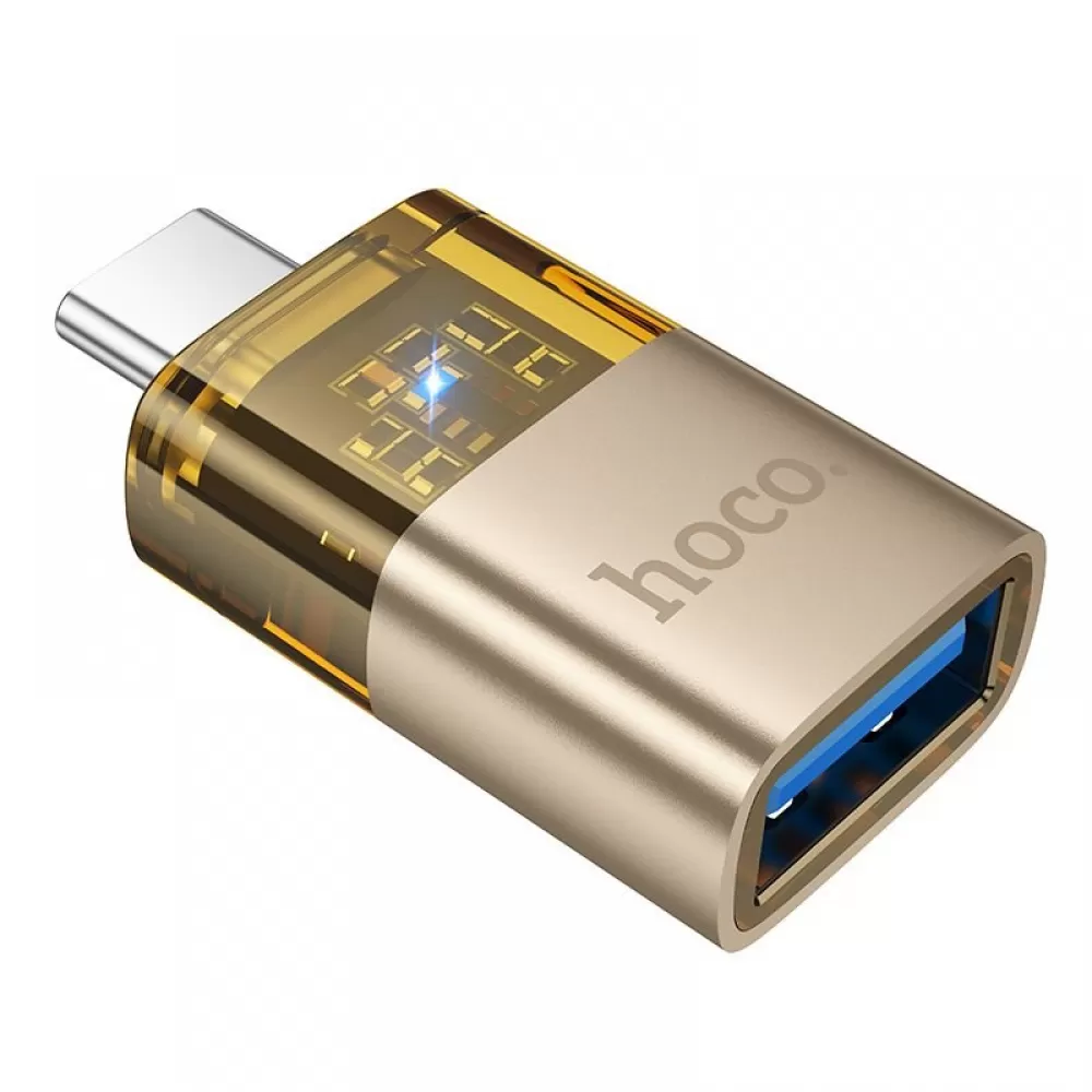 HOCO adapter OTG Type C (muski) → USB A (zenski) UA36B zlatni