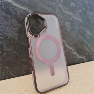 Futrola Transparent Matt Magsafe za iPhone 16 Plus (6.7) crna