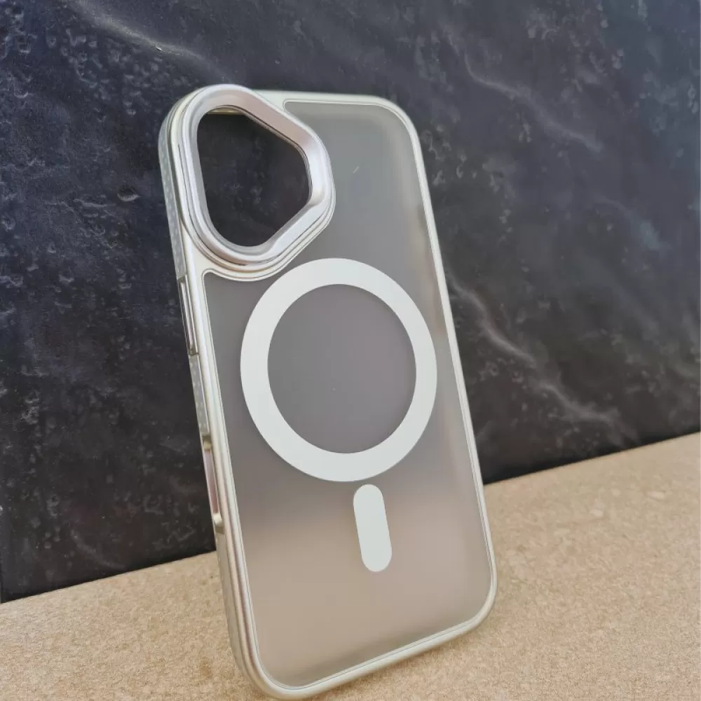 Futrola Transparent Matt Magsafe za iPhone 16 (6.1) srebrna
