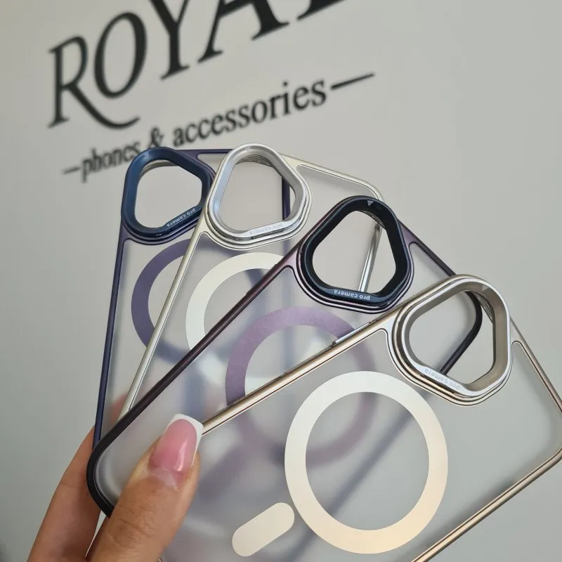 Futrola Transparent Matt Magsafe za iPhone 16 (6.1) crna