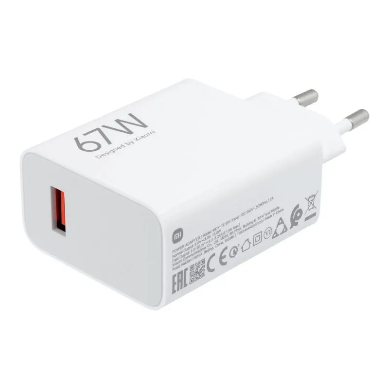 Xiaomi originalni punjac USB A QC3.0 3A 67W MDY-12-EH bela