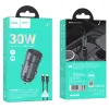 HOCO auto punjac Type C + Type C na Lightning PD QC30W Z57 metal sivi