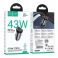 HOCO auto punjac USB A + Type C PD QC3.0 43W NZ16A metal sivi