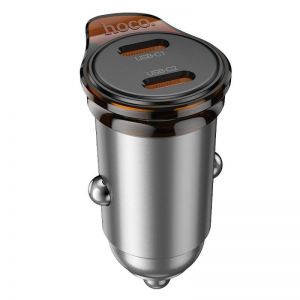 HOCO auto punjac 2 x Type C PD QC3.0 45W NZ16B metal sivi