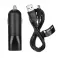 BLUE STAR auto punjac 2A USB A + USB A na Micro USB kabal (kabl) crni