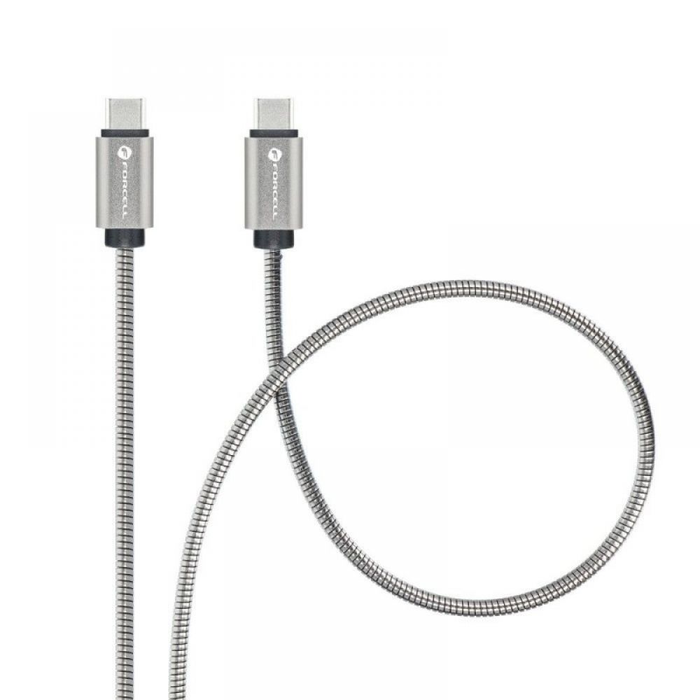 FORCELL F-ENERGY Metal C237 kabal (kabl) Type C na Type C PD QC4.0 3A 60W 1 m srebrni