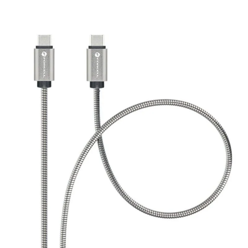 FORCELL F-ENERGY Metal C237 kabal (kabl) Type C na Type C PD QC4.0 3A 60W 1 m srebrni