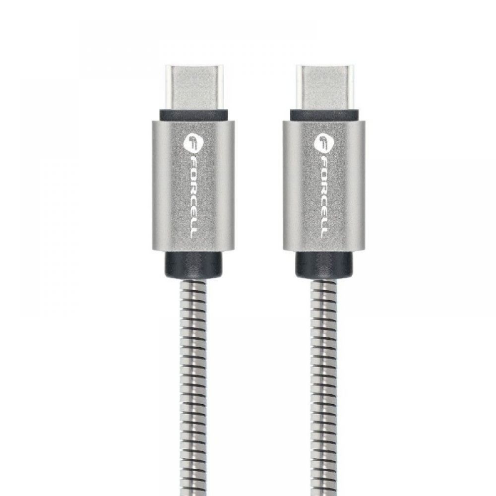 FORCELL F-ENERGY Metal C237 kabal (kabl) Type C na Type C PD QC4.0 3A 60W 1 m srebrni